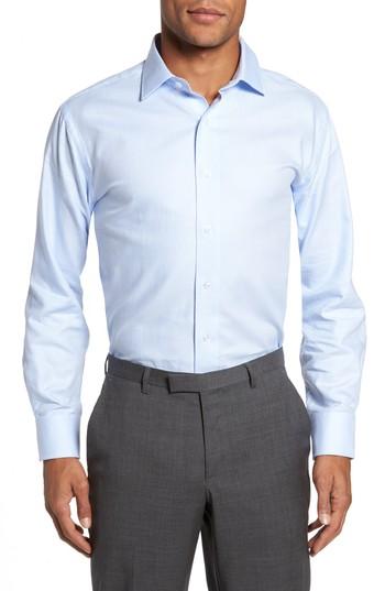 Men's Lorenzo Uomo Trim Fit Houndstooth Dress Shirt .5 - 36 - Blue