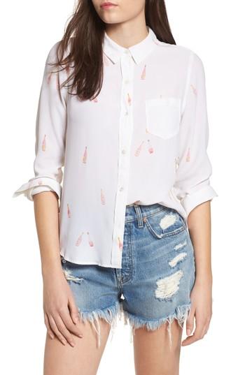 Women's Rails Kate Print Silk Blouse - White