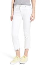 Women's 1822 Denim Fray Hem Crop Straight Leg Jeans - White