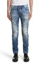 Men's Pierre Balmain Destroyed Moto Jeans - Blue