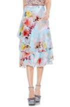 Women's Vince Camuto Faded Blooms Tiered Ruffle Skirt - Blue