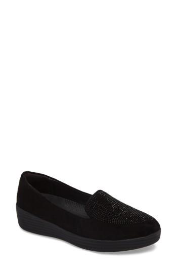 Women's Fitflop Sparkly Sneakerloafer Slip-on .5 M - Black