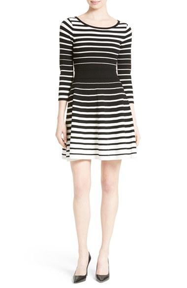 Women's Milly Degrade Stripe Fit & Flare Dress