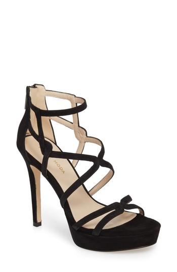 Women's Pelle Moda Olympic Platform Sandal M - Black