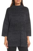 Women's Eileen Fisher Funnel Neck Organic Linen Blend Sweater, Size - Grey