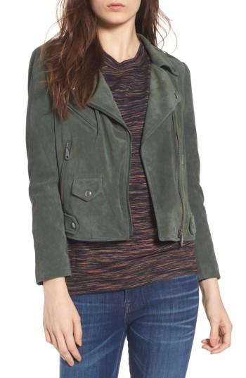 Women's Rebecca Minkoff Wes Suede Moto Jacket, Size - Green