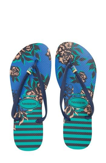 Women's Havaianas 'slim Thematic' Flip Flop /36 Br - Blue/green