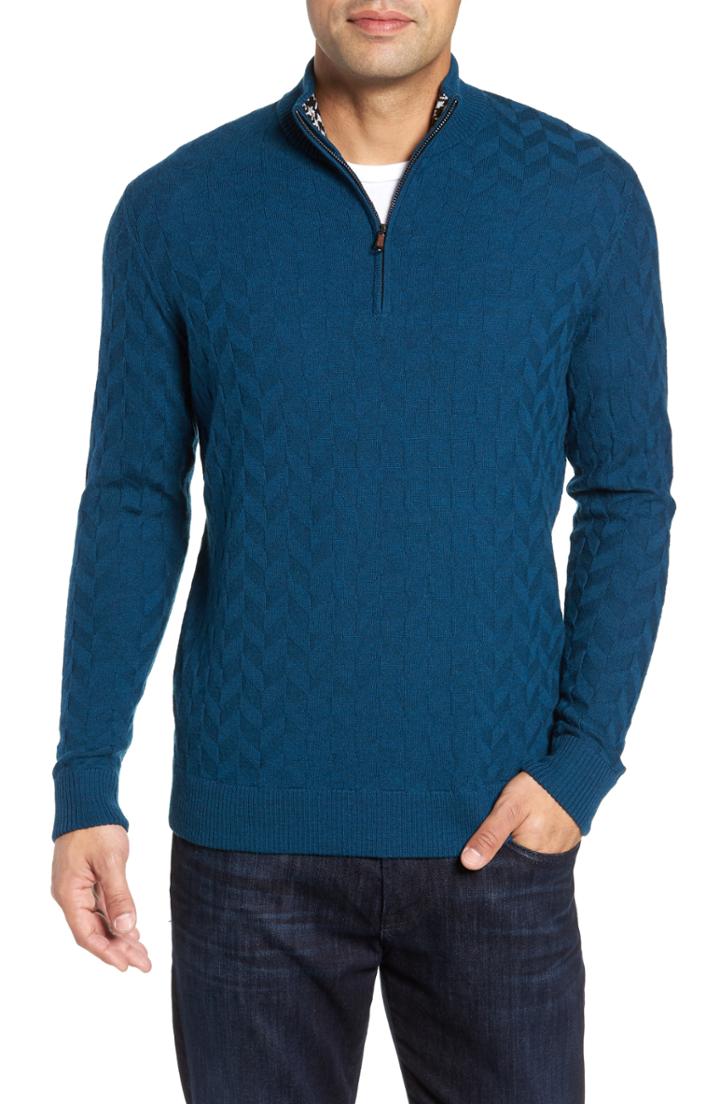 Men's Robert Graham Rowley Classic Fit Quarter Zip Sweater