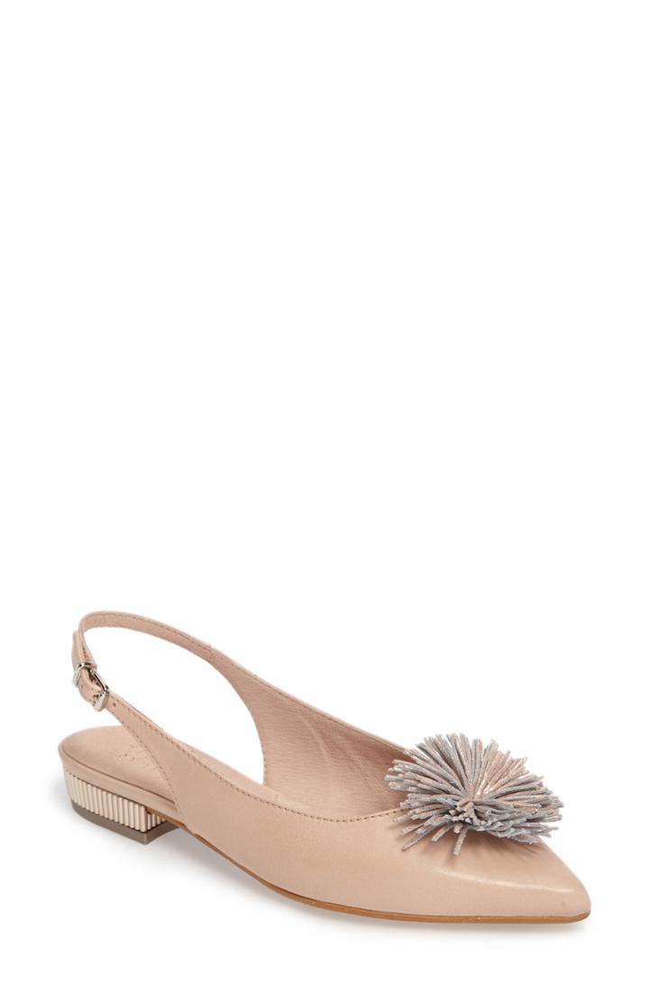 Women's Hispanitas Freya Pompom Slingback Flat Us / 38.5eu - Beige