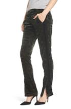 Women's Pam & Gela Side Slit Velour Track Pants, Size - Green