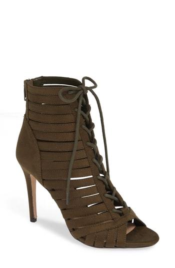 Women's Bcbg Julie Lace-up Open Toe Bootie .5 M - Green