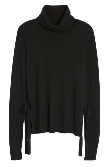 Women's Pam & Gela Distressed Turtleneck Sweater, Size - Black