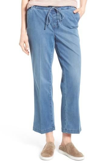 Women's Nydj Wide Leg Stretch Denim Ankle Pants - Blue