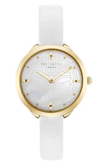 Women's Ted Baker London Elena Leather Strap Watch, 30mm