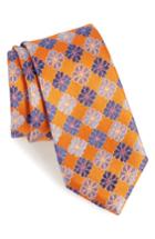 Men's Nordstrom Men's Shop Cole Floral Silk Tie, Size - Orange