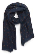 Men's Drakes Skiers Print Wool Scarf, Size - Blue