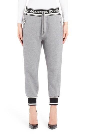 Women's Dolce & Gabbana Logo Tape Joggers Us / 42 It - Grey