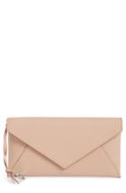 Allsaints Voltaire Large Envelope Leather Clutch - Pink