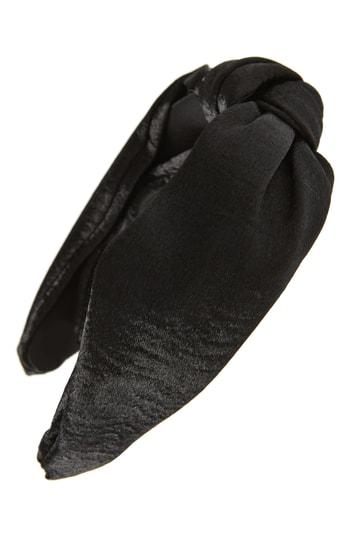 Cara Lame Knotted Headband, Size - Black