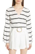 Women's Derek Lam 10 Crosby Ruffled Sleeve Silk Blouse - Black