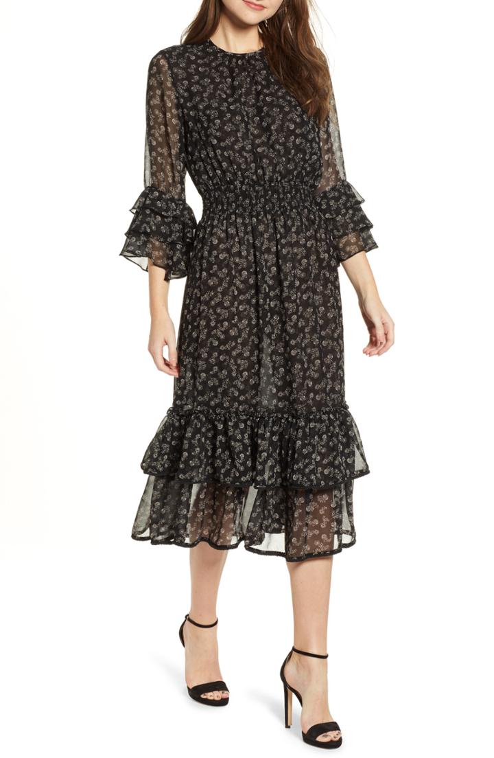 Women's Misa Los Angeles Gordana Ruffle Dress - Black
