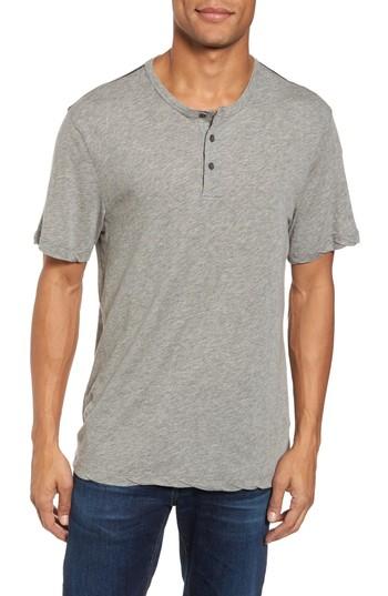 Men's James Perse Contrast Stitch Henley T-shirt (s) - Grey