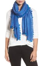 Women's Eileen Fisher Stripe Cotton & Silk Scarf, Size - Blue