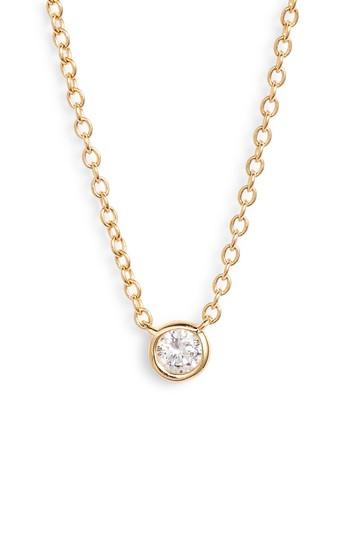 Women's Nordstrom Cubic Zirconia Bezel Pendant Necklace