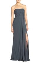 Women's Jenny Yoo 'raquel' Front Slit Strapless Chiffon Gown