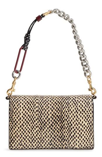 Diane Von Furstenberg Mini Soiree Genuine Snakeskin Crossbody Bag - Black