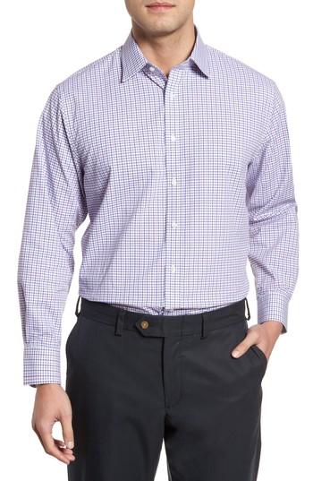 Men's Nordstrom Men's Shop Traditional Fit Check Dress Shirt 34/35 - Purple