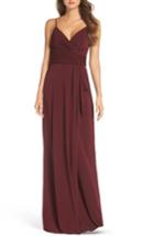 Women's Amsale Celina Mock Wrap Gown - Red