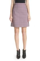 Women's Burberry Stanforth Plaid A-line Skirt Us / 34 It - Burgundy