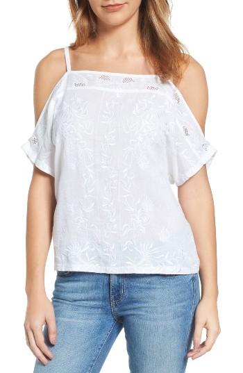 Women's Lucky Brand Embroidered Off The Shoulder Top - White