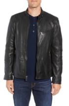 Men's Andrew Marc Quilted Leather Moto Jacket - Black
