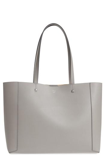 Mcm Ilse East/west Leather Shopper - Grey