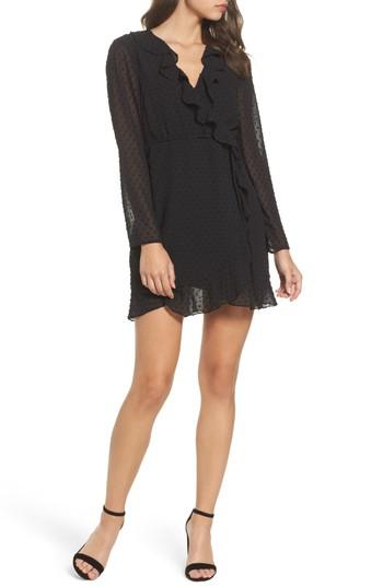 Women's Bardot Dobby Faux-wrap Dress