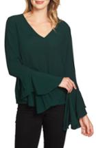 Women's 1.state Cascade Sleeve Blouse - Green