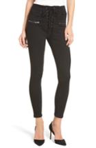 Women's Afrm Kit Lace-up High Waist Ankle Skinny Jeans - Black