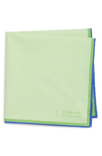 Men's David Donahue Geometric Cotton Pocket Square