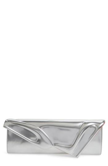 Christian Louboutin So Kate Metallic Leather Clutch - Red