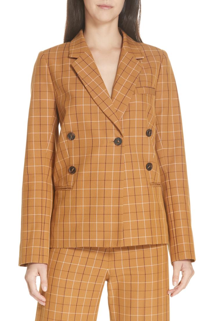 Women's Sea Poirot Plaid Blazer - Brown