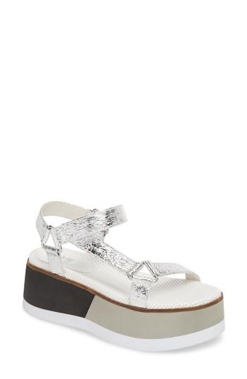 Women's Jane And The Shoe Jayden Platform Sport Sandal M - Metallic