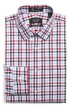 Men's Nordstrom Men's Shop Smartcare(tm) Traditional Fit Plaid Dress Shirt 34 - Red