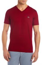 Men's Lacoste V-neck Cotton T-shirt (xs) - Red