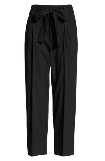 Women's J.crew Collection Tie Waist Pants - Black