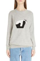 Women's Loewe Panda Wool Sweater - Grey