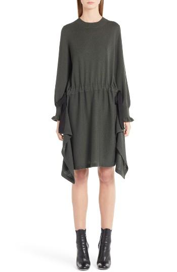 Women's Fendi Cashmere Cascade Cashmere Knit Dress Us / 38 It - Green