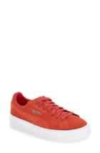 Women's Puma Suede Platform Sneaker .5 M - Red
