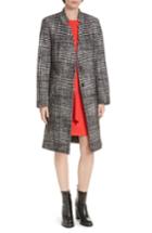 Women's Hugo Magrete Bold Check Stretch Cotton Wool Coat - Grey